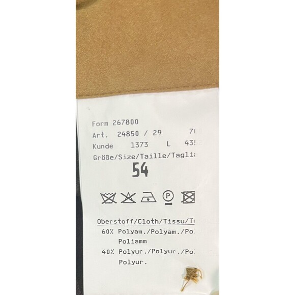 Men’s Piatelli PKZ Faux Suede Amaretta Italian‎ Jacket Coat Beige Tan Size 54 - Picture 11 of 11